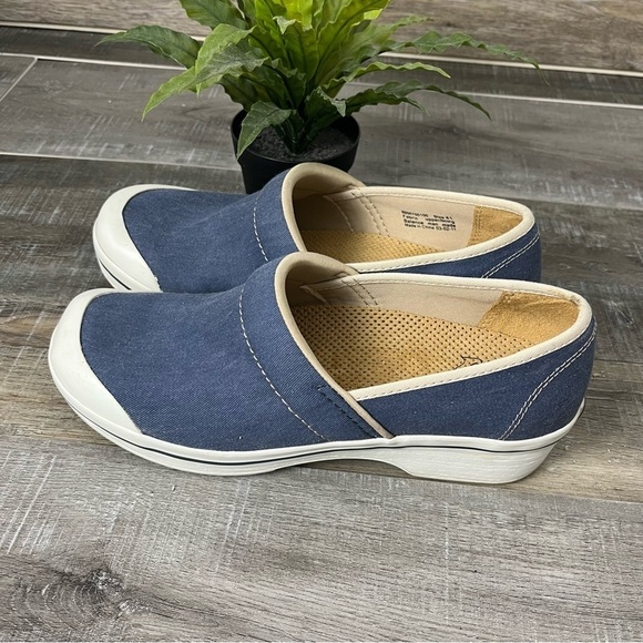 DANSKO Vegan Blue Fabric White Rubber Slip Resistant Mules Size EU 41 US 10.5-11 - Picture 4 of 14